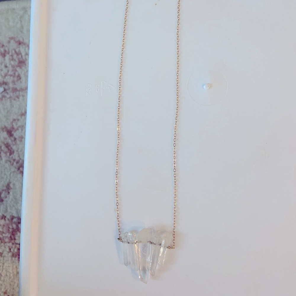 Custom white quartz necklace.